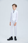 Cargar la imagen en la vista de la galería, White Slim 4 Piece Boy's Formal Suits With Vest+Pants+Shirt+Tie
