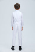 Gallery viewerに画像を読み込む, White Slim 4 Piece Boy's Formal Suits With Vest+Pants+Shirt+Tie
