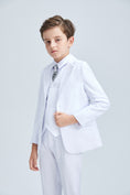 Cargar la imagen en la vista de la galería, White Tuxedo 5 Piece Boys Suits
