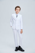 Charger l'image dans la visionneuse de la galerie, White Tuxedo 5 Piece Boys Suits
