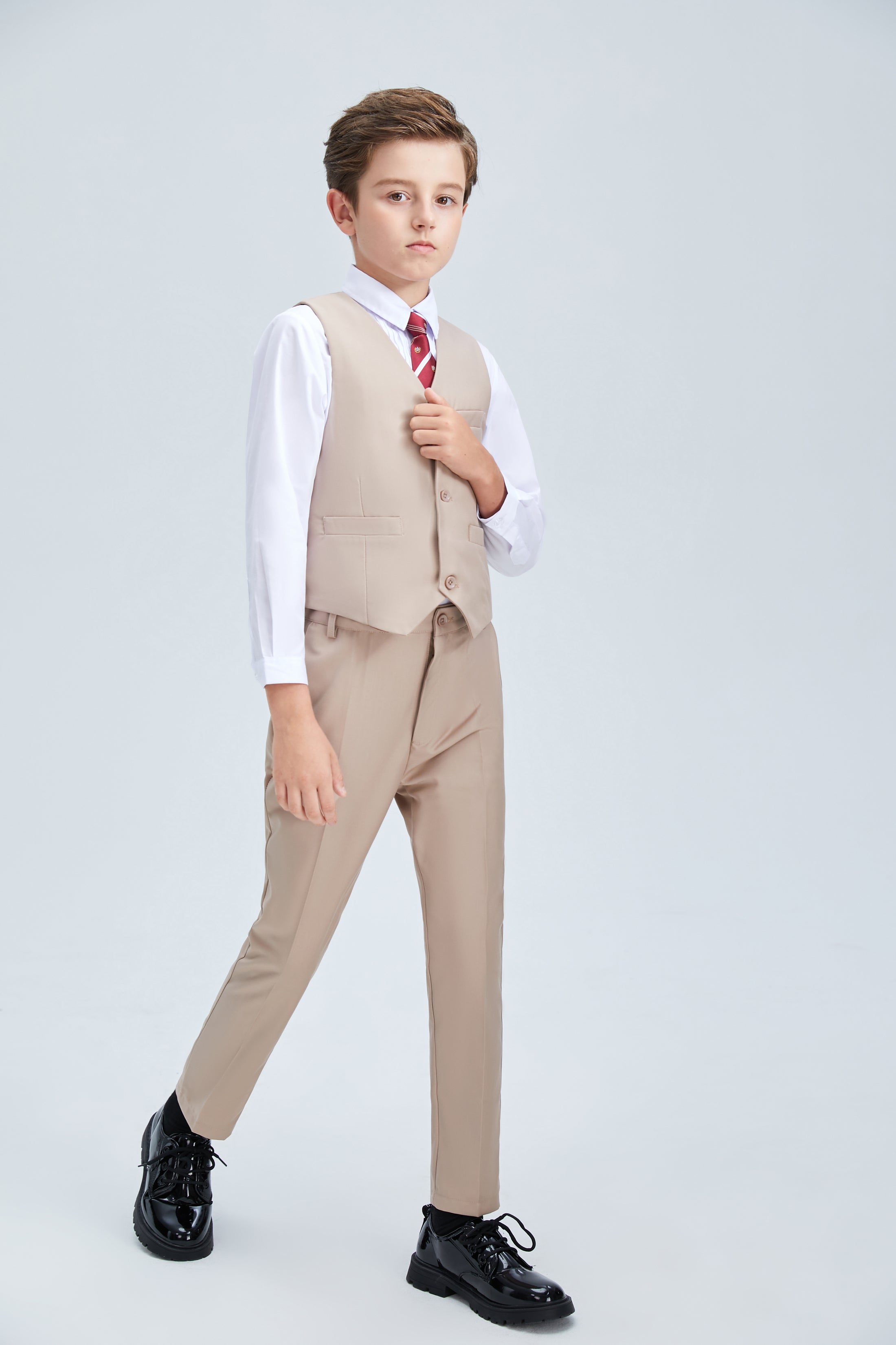 Champagne Classic 4 Piece Boys Suits With Vest+Pants+Shirt+Tie