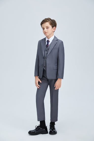 Grey Formal Classic 5 Piece Boys Suits