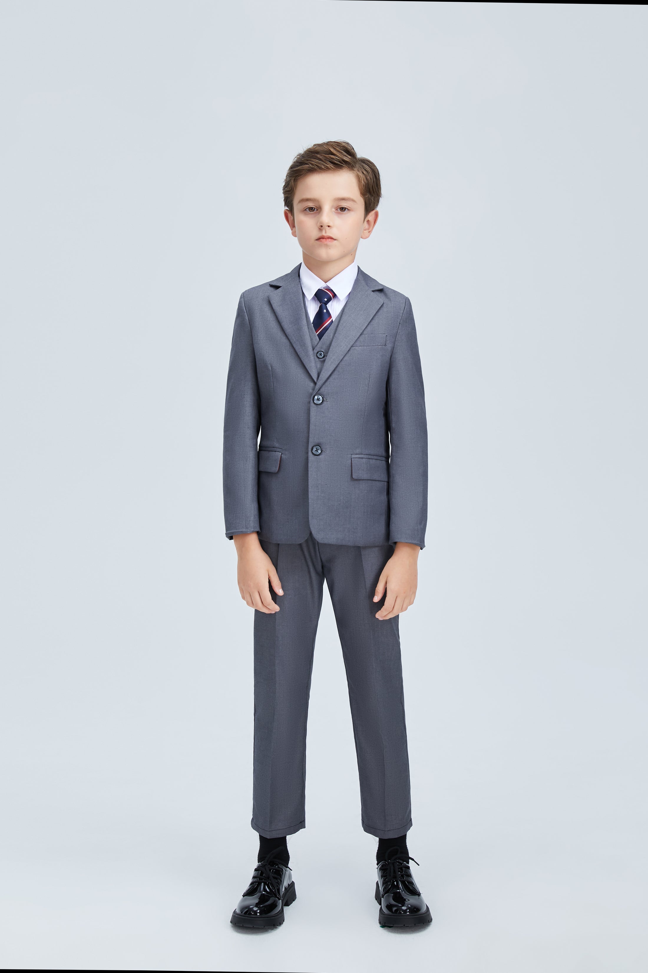 Grey Formal Classic 5 Piece Boys Suits