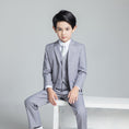 Cargar la imagen en la vista de la galería, Light Grey Formal Classic 5 Piece Boys Suits
