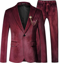 Load image into Gallery viewer, Velvet One Button Tuxedo 2 Piece Men Suits
