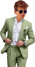 Load image into Gallery viewer, Summer Casual Linen peaked lapel 2 Piece Boys Suit
