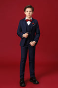 Load image into Gallery viewer, Navy Kid Formal Classic 5 Piece Boys Suits
