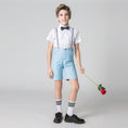 Bild in Galerie-Betrachter laden, Light Blue Formal Party Summer 4 Piece Suit Set For Kids Boys' With Suspenders
