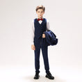 Load image into Gallery viewer, Navy Kid Formal Classic 5 Piece Boys Suits
