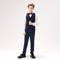 Charger l'image dans la visionneuse de la galerie, Navy Kid Formal Classic 5 Piece Boys Suits
