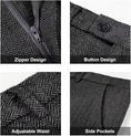 Charger l'image dans la visionneuse de la galerie, Retro Tweed Herringbone Slim Fit Notch Lapel Tuxedos Set Prom 3 Piece Men's Suit
