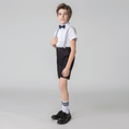 Load image into Gallery viewer, Black Red 4 Piece Kids Boys' Formal Party Summer Suits Set With Suspenders
