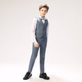 Charger l'image dans la visionneuse de la galerie, Grey Formal 4 Piece Boys Suits
