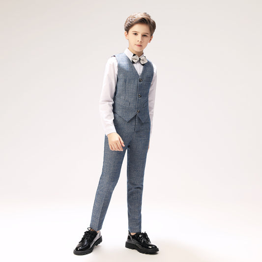 Grey Formal 4 Piece Boys Suits