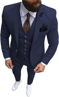 Cargar la imagen en la vista de la galería, Slim Fit One Button Formal Wedding Groomsmen Prom Tuxedo 3 Piece Suit Mens
