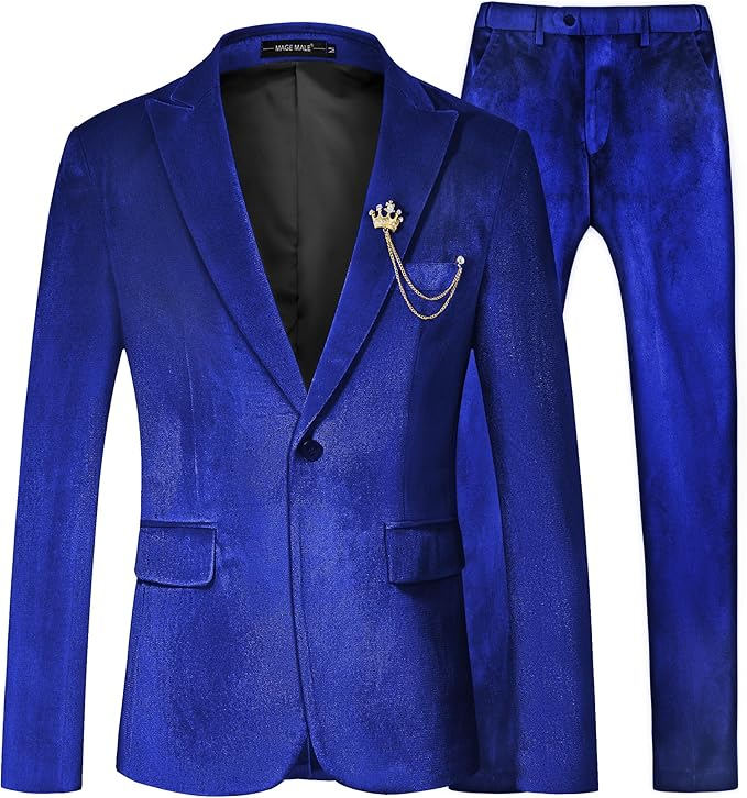 Velvet One Button Tuxedo 2 Piece Men Suits