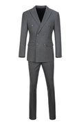 Cargar la imagen en la vista de la galería, Grey Plaid Men's 3 Piece Slim Fit Suit for Party, Wedding and Business
