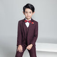 Load image into Gallery viewer, Purple Red Fashion 5 Piece Boys Suits
