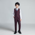 Load image into Gallery viewer, Purple Red Fashion 5 Piece Boys Suits
