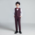 Load image into Gallery viewer, Purple Red Fashion 5 Piece Boys Suits
