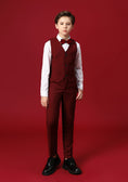 Load image into Gallery viewer, Burgundy Formal School 5 Piece Boys Suits
