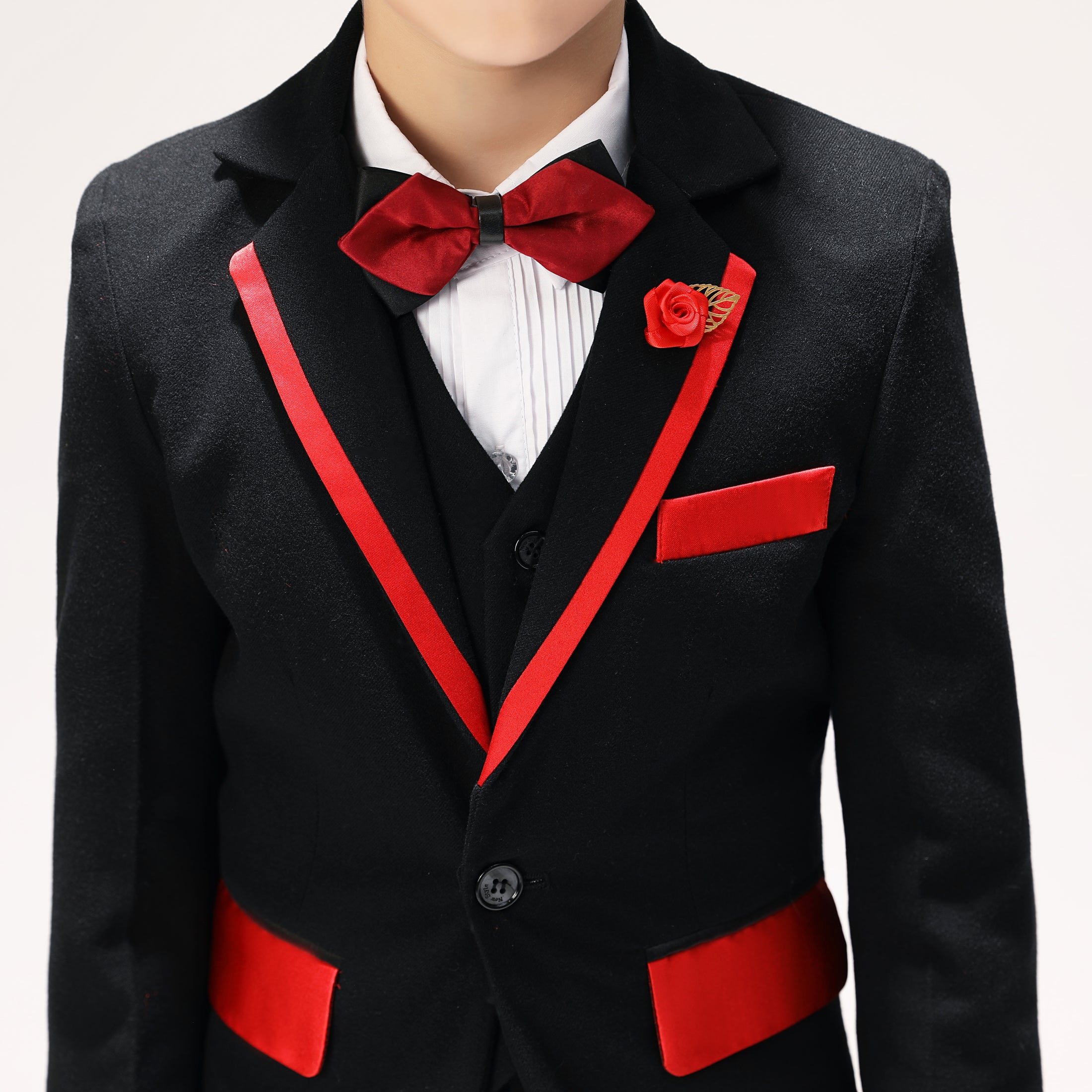 Black Classic Suits Set 5 Piece Boys Suits