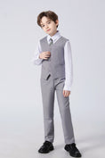 Load image into Gallery viewer, Light Grey Formal Classic 5 Piece Boys Suits
