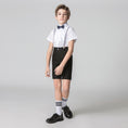 Charger l'image dans la visionneuse de la galerie, Black 4 Piece Kids Boys' Formal Party Summer Suits Set With Suspenders
