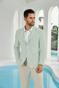 Cargar la imagen en la vista de la galería, Seersucker Striped Men's Summer Blazer
