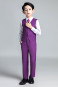 Charger l'image dans la visionneuse de la galerie, Purple Kid Boys Classic 5 Piece Boys Suits
