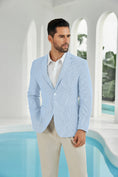 Bild in Galerie-Betrachter laden, Seersucker Striped Men's Summer Blazer
