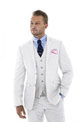 Cargar la imagen en la vista de la galería, Retro Linen Beach Wedding Summer 3 Pieces Men Suits
