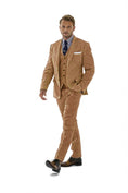 Cargar la imagen en la vista de la galería, Retro Linen Beach Wedding Summer 3 Pieces Men Suits
