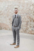 Cargar la imagen en la vista de la galería, Retro Linen Beach Wedding Summer 3 Pieces Men Suits
