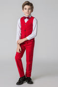 Cargar la imagen en la vista de la galería, Red Kid Boys Formal Classic Suits Set 5 Piece Boys Suits
