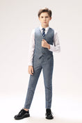 Load image into Gallery viewer, Grey Formal 5 Piece Boys Suits
