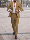 Cargar la imagen en la vista de la galería, Men's Linen Suits Summer Beach Wedding Suits 2 Piece Suits Tailored Fit 2024
