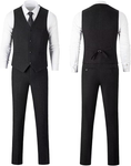 Cargar la imagen en la vista de la galería, Retro Tweed Herringbone Slim Fit Notch Lapel Tuxedos Set Prom 3 Piece Men's Suit
