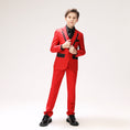 Load image into Gallery viewer, Red Classic Suits Set 5 Piece Boys Suits
