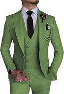 Stylish Peak Lapel Double Breasted One Button 3 Piece Men's Suit