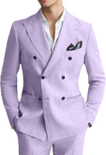 Load image into Gallery viewer, Men's Linen Double Breasted 2 Piece Suits
