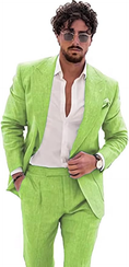 Cargar la imagen en la vista de la galería, Summer Casual Linen Men's  2 Piece Suit Blazer Pants Set
