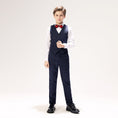 Load image into Gallery viewer, Plaid Woolen Elegant 5 Piece Boys Suits
