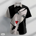 Bild in Galerie-Betrachter laden, Graphic Shirt Abstract Turndown  Outdoor Street 3D Print Short Sleeve Shirt
