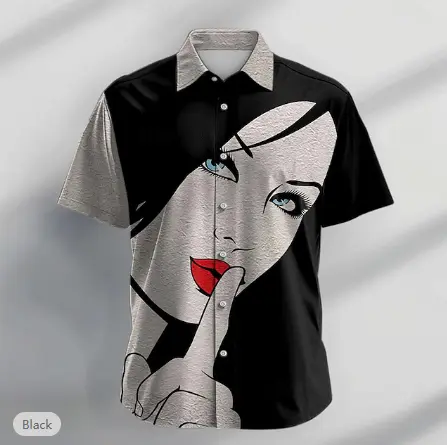 Graphic Shirt Abstract Turndown  Outdoor Street 3D Print Short Sleeve Shirt