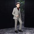 Load image into Gallery viewer, Grey Slim Fit Party 5 Piece Boys Suits
