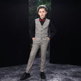 Load image into Gallery viewer, Grey Slim Fit Party 5 Piece Boys Suits
