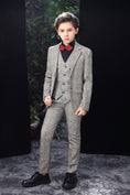 Load image into Gallery viewer, Grey Slim Fit Party 5 Piece Boys Suits
