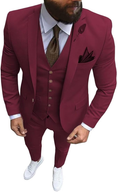 Cargar la imagen en la vista de la galería, Slim Fit One Button Formal Wedding Groomsmen Prom Tuxedo 3 Piece Suit Mens
