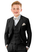 Cargar la imagen en la vista de la galería, Summer Casual Linen 3 Piece Boys Suit Jacket Vest Pant Set
